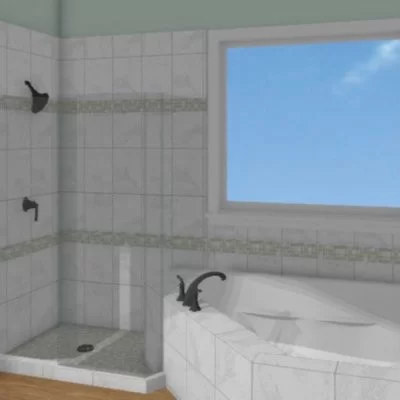 3D Bathroom Remodel Rendering by Benchmark Design Remodel in Raleigh NC