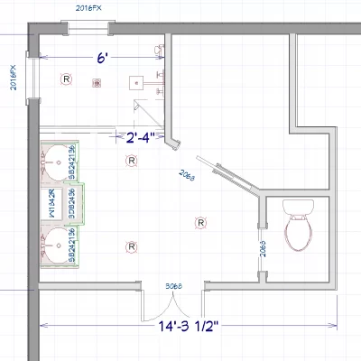 Benchmark Remodel Floor plan bathroom