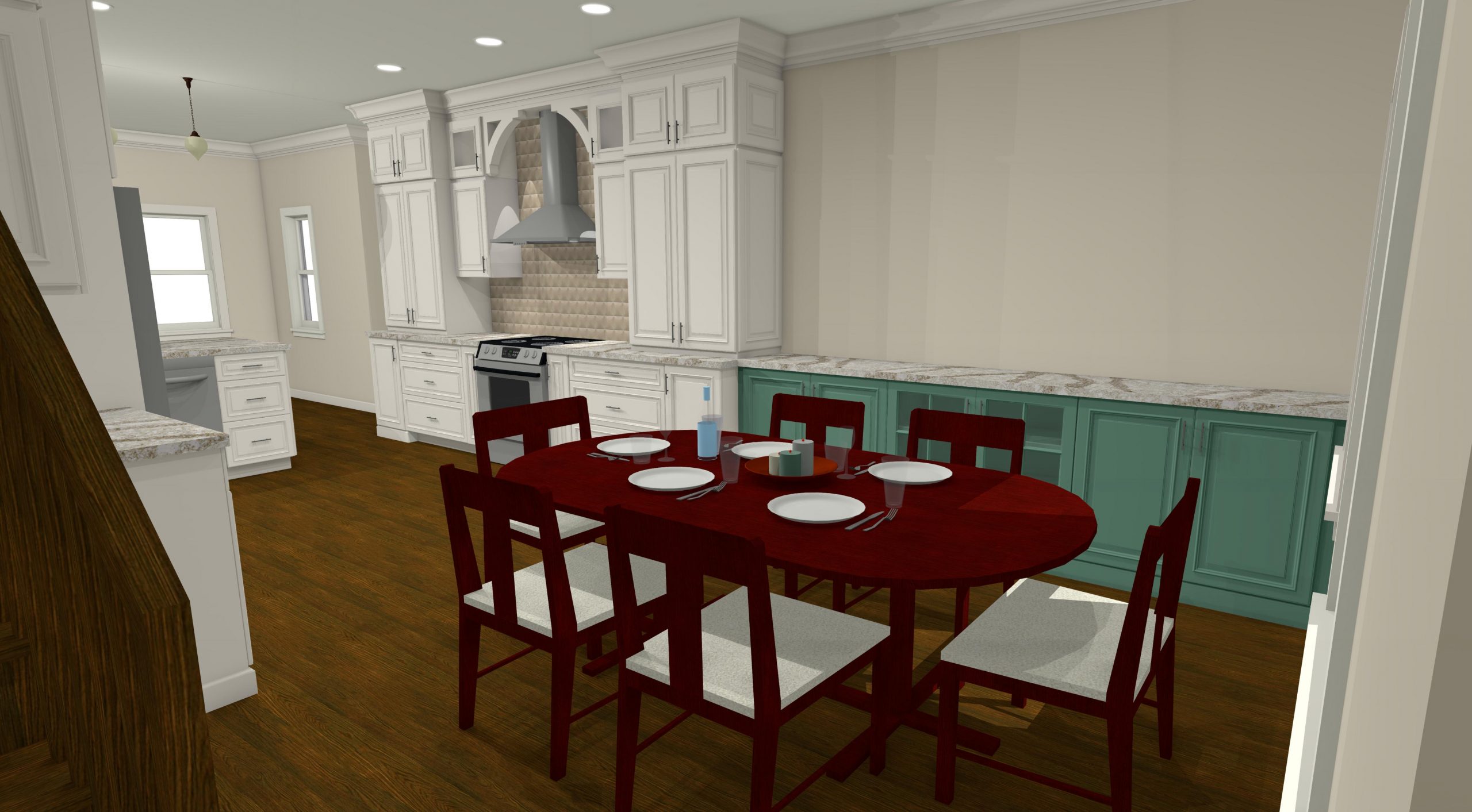 3D Kitchen Remodel Design by Riverbirch Remodeling