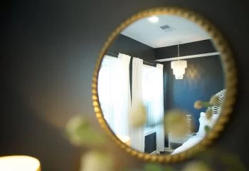 Mirror Reflection in basement finish