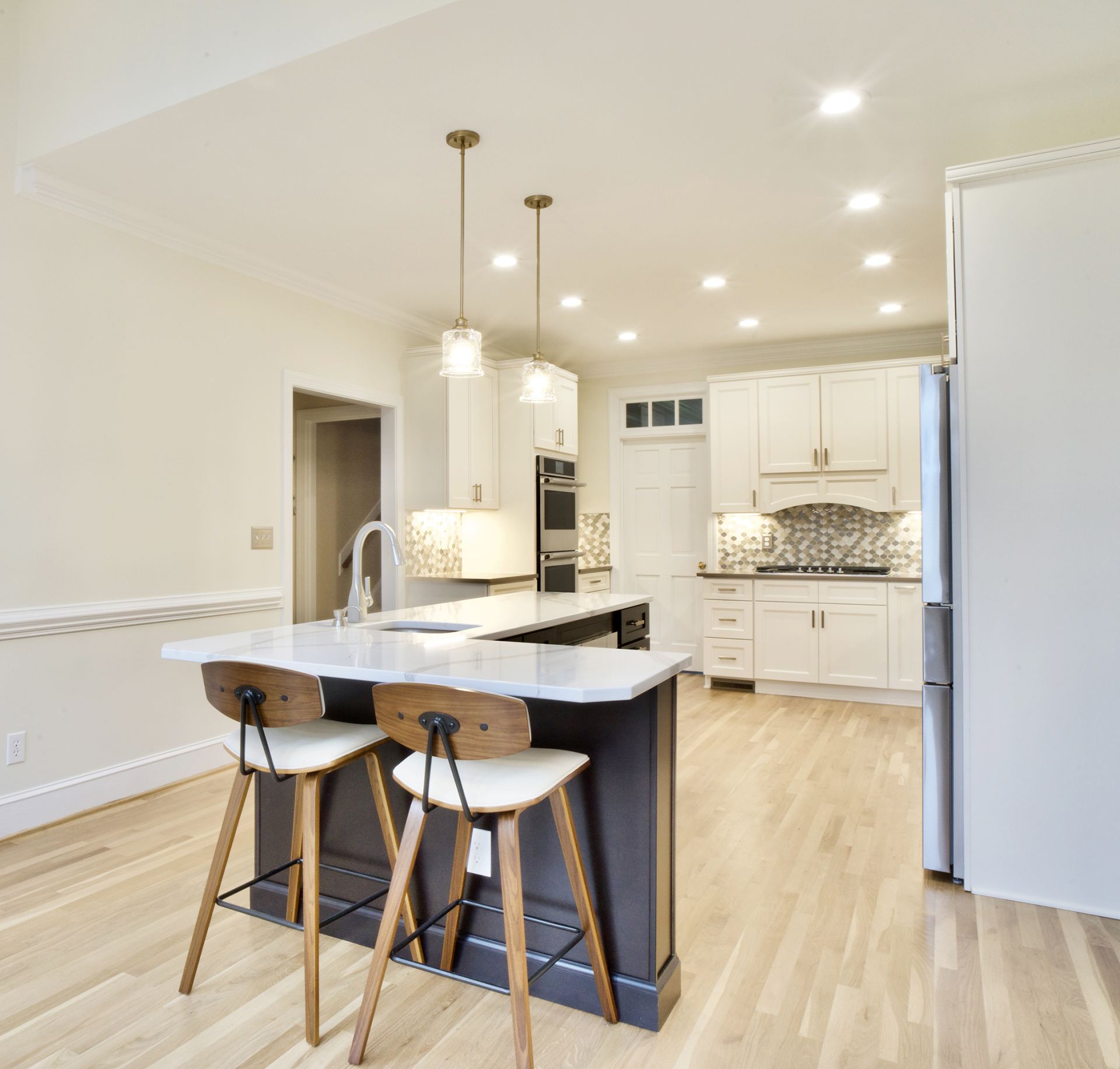 Remodeled kitchen with custom island