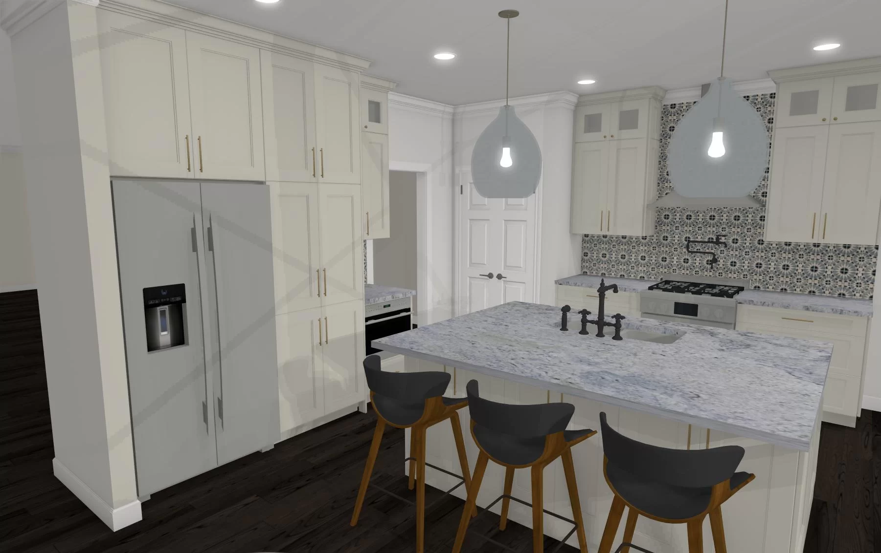 3D Raleigh Kitchen remodel by Riverbirch