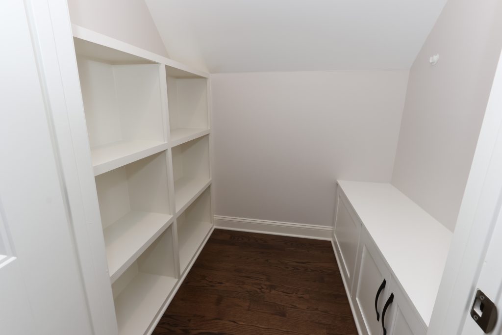 new closet with built-in shelving