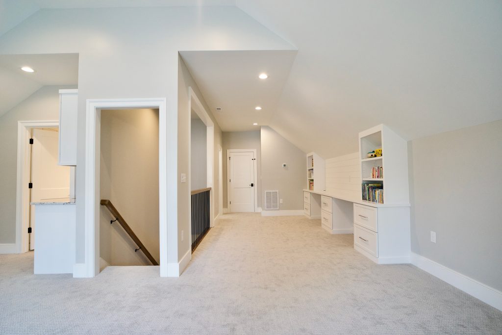 Attic finish with home school area
