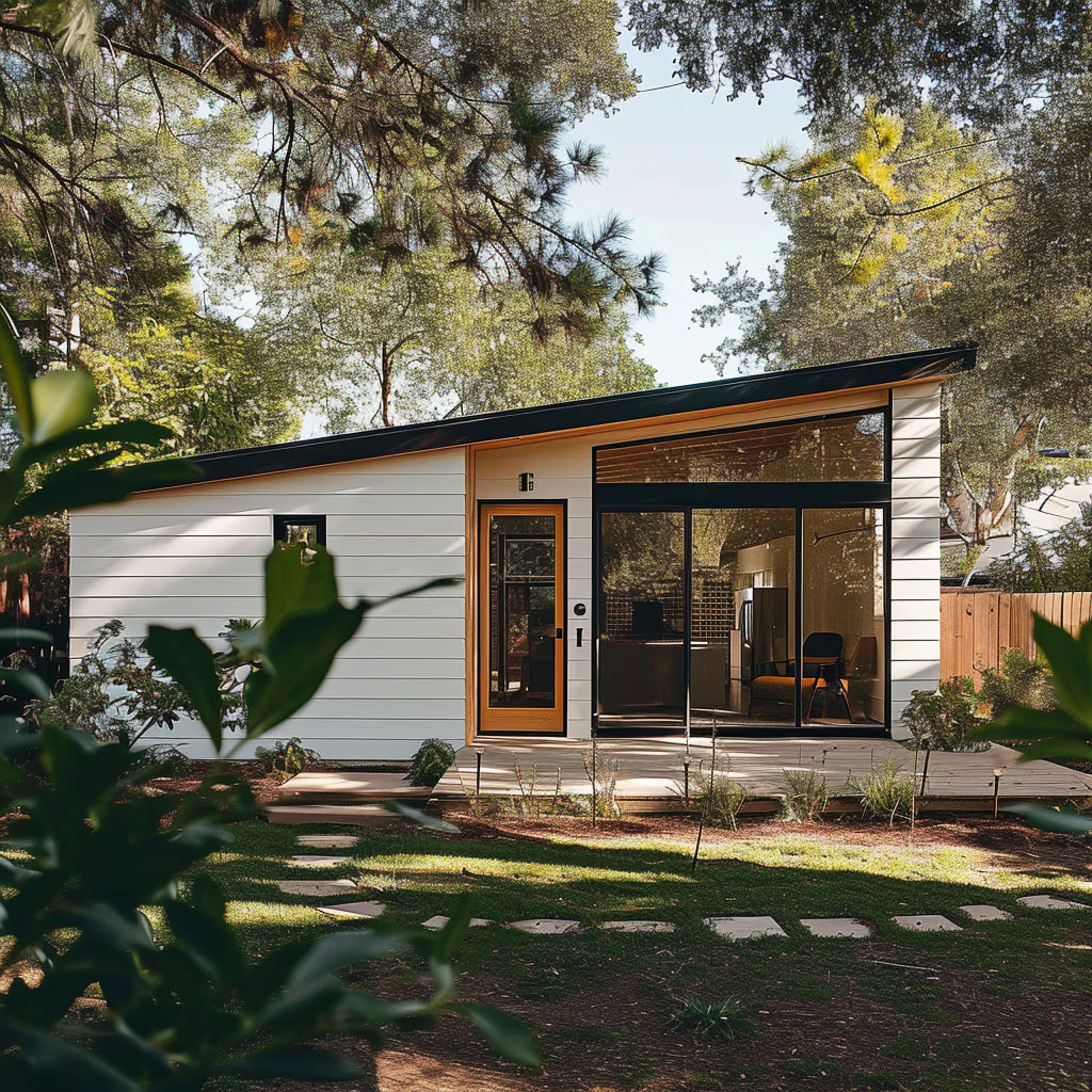 Riverbirch-Accessible-Unit-design-and-build modern accessible dwelling unit with slanted roof design and build