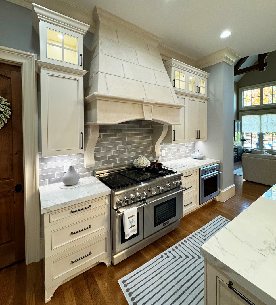 kitchen remodel with large hood