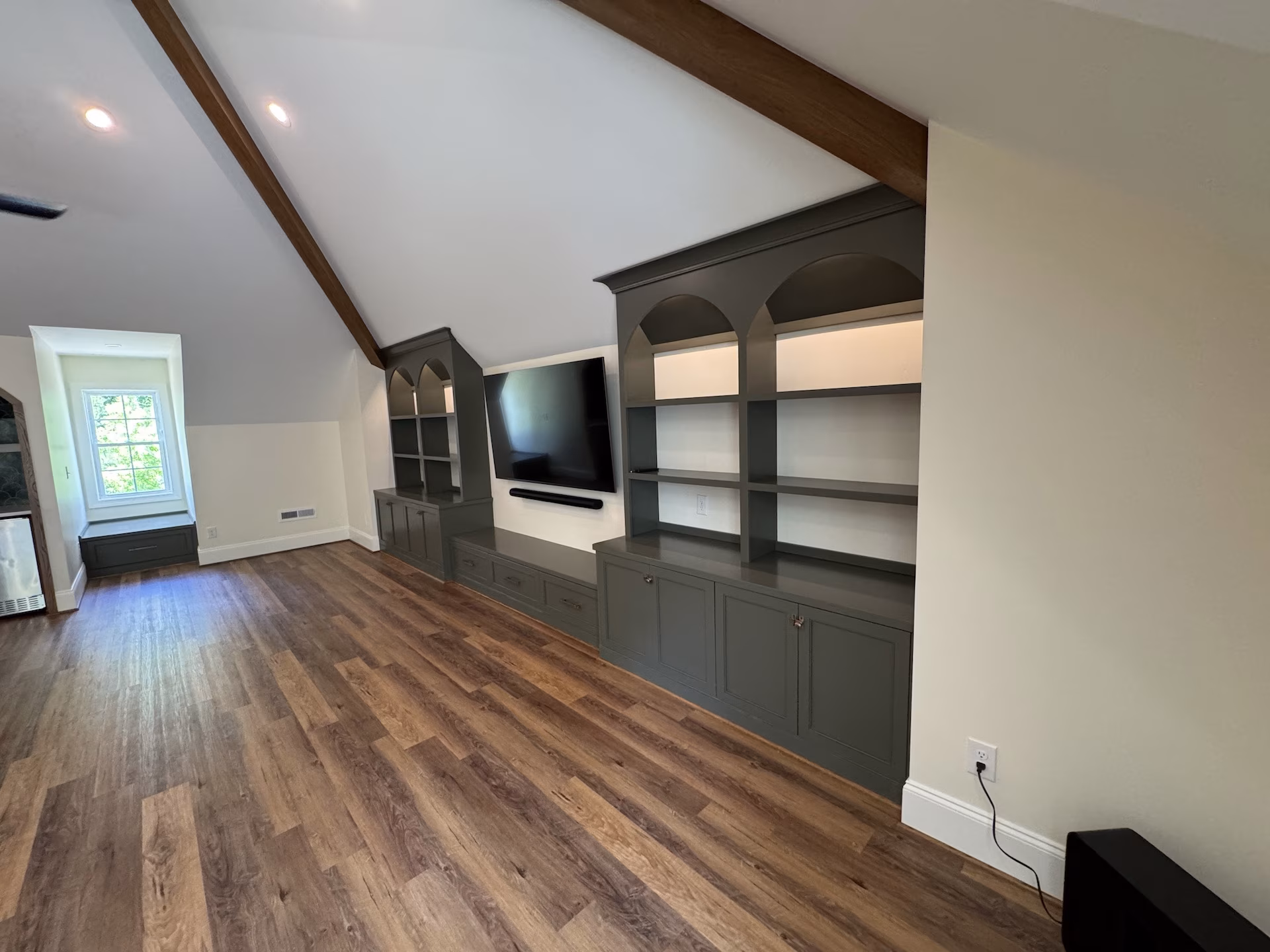 tv wall with custom built-in cabinetry